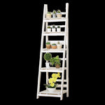 5 Tier Wooden Ladder Shelf Stand Storage Book Shelves Shelving Display Rack V63-824201