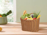 Plastic Woven Wall Hanging Storage Bask - Imitation Rattan Organizer for Bathroom, Kitchen, or V1369-AZ3-W-11078