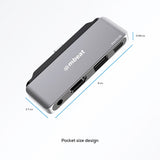 mbeat Elite Mini 4-In-1 USB-C Mobile Hub for iPad Pro, USB-C Tablet and Laptop V186-MB-UCD-P6