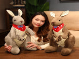 Kangaroo Stuffed Animal with Joey in Pouch & Australia Scarf - Soft Cuddly Plush Toy V1107-CS-DSGZQH-45