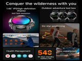 Men'S Outdoor Smart Watch GPS Sports Watch Water-Resistant Smart Watch Wireless - Gray-orange - Size V1106-937-43627-GRA-01