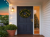 Christabelle 61cm Highland Pine Christmas Wreath Pre Lit Warm White LED Battery Operated Timer 112_WFLHP61