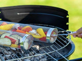 2 Pieces Stainless Steel 304 BBQ Grill Baskets, Cylindrical Mesh Barbecue Cages for Smokers, Kitchen V1189-LC-HW-00030