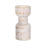 Contemporary Carved Loop Pillar Candleholder 25cm V637-92097CDL