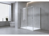 150x100cm Frameless Glass Sliding Corner Shower With Gold Rail and U-Brackets for Contemporary V63-914291