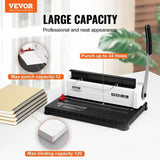 Coil Spiral Binding Machine, Manual Book Maker 34-Holes Binding 120 Sheets, Punch Binder with V952-ZDJ20TQSSD32IJ2STV0