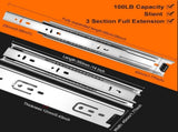 14 inch Drawer Slides 4 Pairs 3 fold Full Extension Side Mount Cabinet Drawer Glides 14" V1258-DP02-WO-455