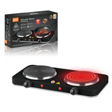 Double Burner Electric Ceramic Cooktop 2000W Countertop Hot Plate with 5-Level Temperature Control, V1341-ZY-6RD9N6JA-WHITE