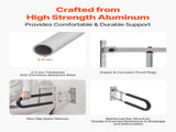 Toilet Safety Rail, 60.5 cm U-Shaped Handicap Bar, Foldable Senior Safety Pole, Flip Up Toilet V952-CSFSWZTKFZ24OTR5FV0