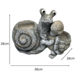 Snail Tortoise Planter W Hole & Plug 38x31cm V637-49454SNL