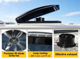 12V Caravan Roof Vent with LED Light & Reversible Airflow Waterproof Rain-Proof Hatch Exhaust V1181-AT012