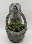 Dog with basket Planter V231-MP-061