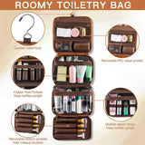 Reddish Brown Luxury PU Business Travel Toiletry Bag Large Capacity Waterproof Makeup Organizer V888-ELOSUNG17578