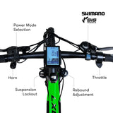 VALK MX7 Electric Bike, Medium frame Mountain ebike, Black and Lime Green V219-BIKEMBVAM75A