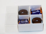 50 Pack of White Card Chocolate Sweet Soap Product Retail Gift Box - 4 Bay Compartments - Clear V382-50CHOC4BAY