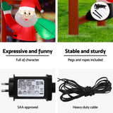 Jingle Jollys Christmas Inflatable Santa Climbing Ladder 2.45M Height LED Decorations Illuminated XMAS-INF-SAN-LAD-8FT