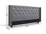 Artiss Bed Head Headboard King Size Fabric - LUCA Grey BFRAME-H-LUCA-K-GY