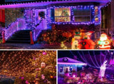 LED White Christmas Lights Outdoor, String Lights Plug in Extendable, 8 Modes Christmas Tree V1107-124-69478-ORA-100M1000