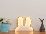 Gold 40x30cm Adorable Bunny LED Wall Night Light - USB Powered Warm White Lamp for Kids Room Decor V888-ELOSUNG28107