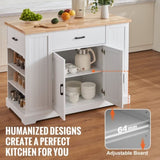 VEVOR Kitchen Island Cart Storage Cabinet Serving Cart with Drawer & Shelves V952-BFBGDKYDCFBS8BJFXV0