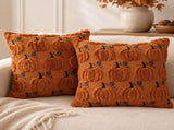 2 Pack Pumpkin Cushion Covers Caramel Autumn Decorative Pillow Cases for Sofa Couch Fall Decoration, V1237-ZY-917-174