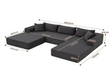 Artiss Modular Sectional Sofa Bed U-Shape 4-Seater Couch Chaise Ottoman Corduroy SB-C-CDF-L-GY-AB