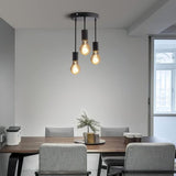 Retro Ceiling Light, 3 Sockets For E27 Bulbs, Industrial Pendant Lamp Metal Retro Vintage Pendant V1188-MS-227-0591