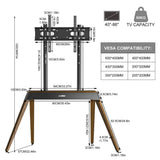 40-86 Inch Large Modern TV Floor Stand Mount - Height Adjustable LED LCD OLED Display Bracket with V767-U-Z1818-86
