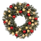 Christabelle 61cm Christmas Wreath Snowy Bristle with LED Lights Multicolour Front Door Decorat 112_SENSB104