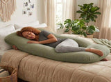 CARLA HOME U Shape Pregnancy Pillow Full Body Support - Green - Polyester - Full Body Pillow LSB-36503