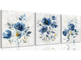 3 Piece Watercolor Wildflower Botanical Framed Wall Art Colorful Floral Canvas Art Prints Boho V1192-AZ-W-25145