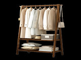 Portable Clothes Rack Coat Garment Stand Bamboo Rail Hanger Airer Closet V63-838131