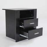 Bedside Table Side Storage Cabinet Nightstand Bedroom 2 Drawer 1 Shelf ZURI BLACK V274-FT-BEDT-2DD07-BK