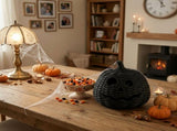 Halloween Seaweed Woven Pumpkin Tabletop Ornament Lantern Style Handcrafted Natural Look Seasonal V1366-AZ2-W-27157