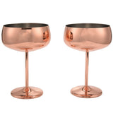 Copper Champagne Glasses Set of 2 Stainless Steel Vintage Cocktail Glass Wine Goblet V1369-AZ3-W-11669