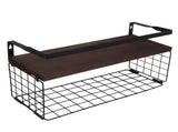 2 Set Wall Mounted Storage Shelves Bathroom Metal Wire Rustic Floating Shelf for Kitchen Office V1294-YM0703-3117230092811