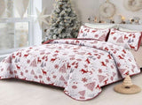 Snowflake Pattern nordic Christmas Queen Bedspread Set V745-AC080444Q13U