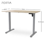 FORTIA Sit To Stand Standing Desk, 120x60cm, 72-118cm Electric Height Adjustable, Light Oak Style V219-ADKSSTFO2LOSB
