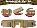 8-Piece Khaki MOLLE Tactical Belt Set - Adjustable Nylon Quick Release Utility Belt with Inner Belt V888-ELOSUNG55690