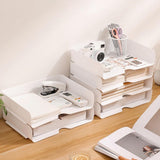 Stackable Paper Lter Tray Multi-Tier Plastic Desktop File Organizer Rack Open Document Book Storage V1369-AZ3-W-11133