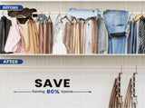 Clothes Hangers,2 Pack Space Saving Hangers Pants Rack Skirt Hangers Closet Organizer Pants Hanger V1369-AZ3-W-22336