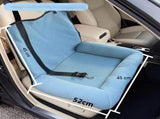 Navy blue Plush Dog Car Booster Seat - 2-in-1 Travel Bed for Small Dogs with Washable Cover V888-ELOSUNG34332