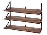 Levede Floating Shelves 3 Pcs Wall Mounted Rustic Storage Display Rack Bedroom WS1011-BR-3PC-AU