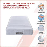 Palermo Contour 20cm Encased Coil King Single Mattress CertiPUR-US Certified Foam V63-818733