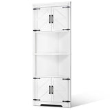VEVOR 68" Corner Storage Cabinet with 4 Wooden Doors & Adjustable Shelves White V952-SJSNJSNJGD684LBBOV0
