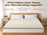 Giselle Bedding Latex Mattress Topper, 7.5cm Thick 7-Zone Pressure Relief Bed Pad with Washable TOPPER-LT-K-75