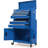 Bullet Pro 8 Drawer Tool Box Chest Cabinet Storage, with 2-Door Toolbox Garage Organiser Set, Blue V219-TOLCABBU82BA