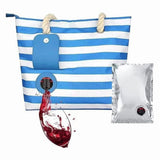 Wine Tote Bag, Beach Wine Cooler Bags Purse for Travel Gift, Leakproof Insulated Wine Carrier with V1366-AZ2-W-14554