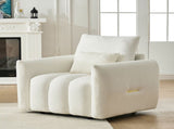 35 "Teddy fabric sofa, modern lounge chair, upholstered with a pillow - Black V1316-W2564S00006