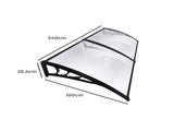 Mountview Window Door Awning Outdoor 1M X 2.4M Transparent 1x2.4M OD1006-1X2.4